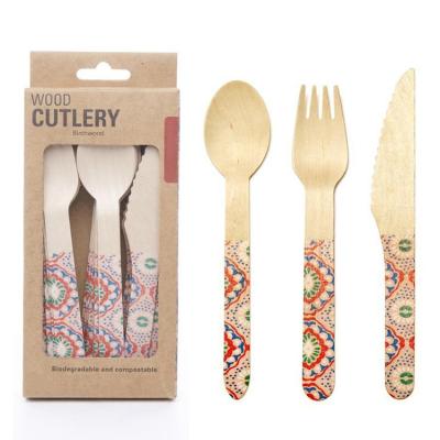 China Cheap Eco-Friendly Biodegradable Disposable Wooden Cutlery Cutlery Wooden Cutlery Set EXW/FOB/CIF/DDP for sale