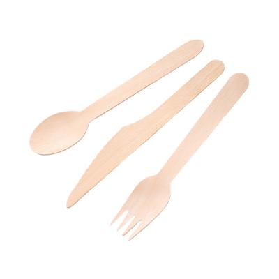 China EXW/FOB/CIF/DDP Biodegradable Disposable Wooden Cutlery Disposable Cutlery Set For Party for sale