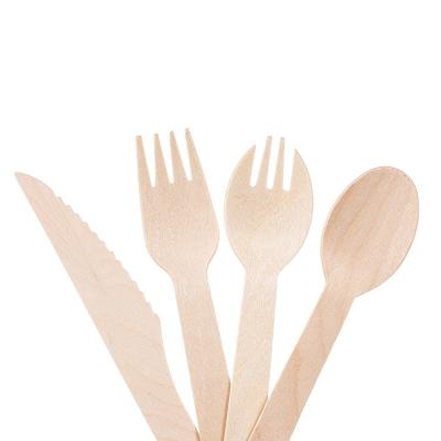 China EXW/FOB/CIF/DDP 100Mm 140Mm 160Mm Utensil Set Customize Disposable Wooden Cutlery Cutlery Set for sale