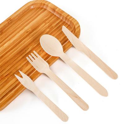 China Custom Disposable Birch Wooden Cutlery Cutlery Set EXW/FOB/CIF/DDP Size Biodegradable Wooden Cutlery Set for sale