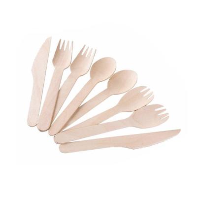 China EXW/FOB/CIF/DDP Eco-friendly Disposable Biodegradable Cutlery Wooden Cutlery Set for sale