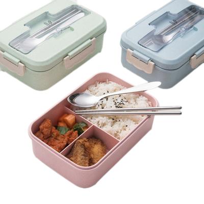 China 100% Sustainable Food Grade Stainless Steel Forks And Chopsticks Microwave Wheat Straw Food Container Cutlery For Safe Food Bowl for sale