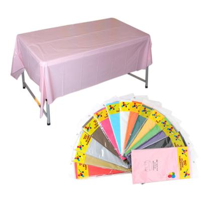 China Waterproof Disposable Plastic Tablecloth Assorted Colors Tablecloth Anchors For Outdoor Tables for sale