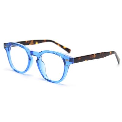 China Anti Blue Light Computer Glasses Men's Glasses Retro Rivets Transparent Orange Computer Women Round Anti Blue Light Glasses for sale