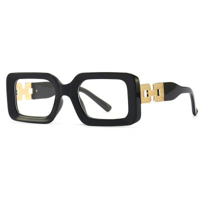 China Ladies Square Glasses Frames Retro Glass Female Square Clear Glass Accessories Ladies Glass Frame Black Blue Accessories for sale