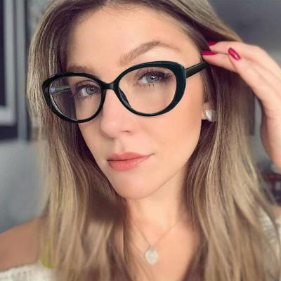 China Blue Light Blocking Acetate Blue Light Blocking Acetate Glass Cat Eye Glasses Tr90 Clear Pink Black Oval Women's Blue Light Blocking Acetate for sale