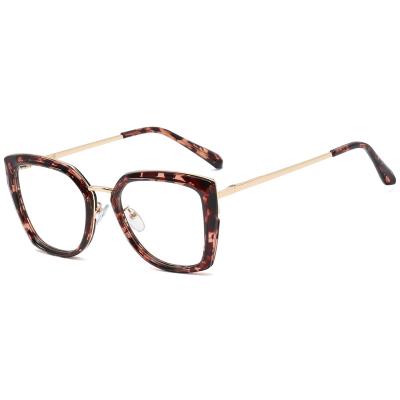 China Computer Glass Frame Anti Blue Light Glasses Large For Female Cat Eye Glass Ladies Metal Computer Blue Light Anti for sale