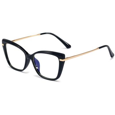 China TR90 Blue Light Blocking Light Blue Light Blocking Glasses TR90 Retro Glasses Ladies Glasses Metal Frame Women Retro Cat Eye Glasses for sale