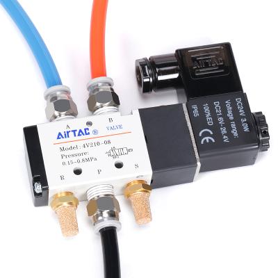 China AIRTAC 4V110 4v310-10 220V 24V Universal Electronic Coil Control Valve Air Gas Solenoid Valve for sale