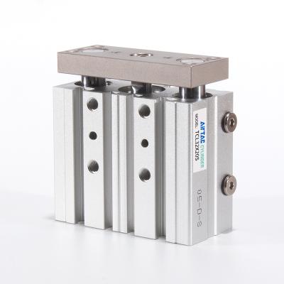 China Material of Construction Shops TCL TCL32/40/50/63 Series Aluminum Alloy Series Airtac Double Action Pneumatic Three Cylinder Cylinder Type*20X25X30X40X50X60 for sale