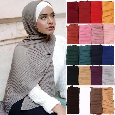 China Wholesale Plain Chiffon Dress.scarf Georgette Scarf Thick Bubble Heavy Muslim Hijab Borong Tudung Women Hijab Shawl for sale