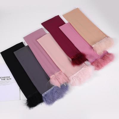 China New Trend Hijab Chiffon Tassel Feather Dress.scarf Islamic Headscarf Women Hijab Down Shawl And Bubble Scarf Chiffon Hijab Long Wraps Women for sale