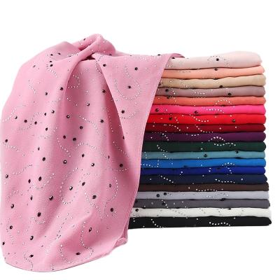 China Long Scarf Women Solid Bubble Chiffon Hijabs Scarves Fashion Arab Head Scarf Women Muslim Shawl Wrap Hijabs for sale