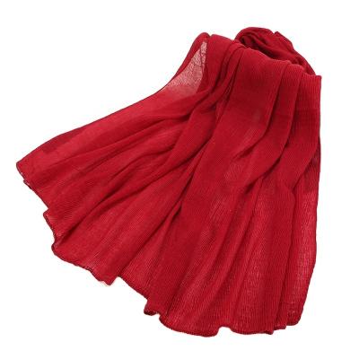 China Islamic Shawls Muslim Woman Cotton Pleated Scarf Hijabs Muslim Woman Soft TR Pleat Women Hijab Scarf Dress.scarf for sale