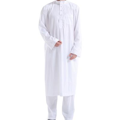 China Arabic Islamic Thobe Clothing Ramadan Costumes Solid Arabic Pakistan Saudi Arabia Eid Turkey Abaya Male National Muslim Long Robe Men QUICK DRY for sale