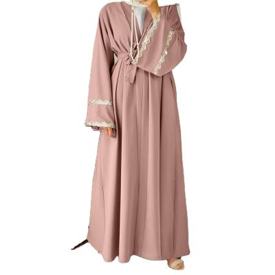 China Anti-wrinkle Eid Abayas for Muslim Long Robe Musulmane Longue Djellaba Mubarak Kaftan Woman Open Abaya Kimono Islam Robe Dubai Turkey Women Hijab for sale