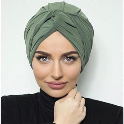 China Fashionable Ready Cotton Hijab Suede Turban Hats For Women Plain Color Muslim Hijab Scarf India African Head Wraps Mujer Headscarf Hood for sale