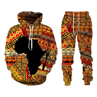 China Custom 3d Print Hoodies QUICK DRY Folk Custom Pants Suits Men Women 2pc Tracksuit Sets Danshiki Ethnic Mens African Long Sleeve Style Clothes for sale