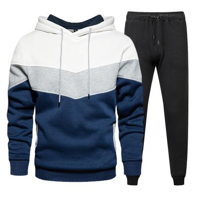 China High Quality Men's Breathable Color Block Hoodies Sweatpants Sport Outwear Tracksuit Plus Size Mens Sets for sale