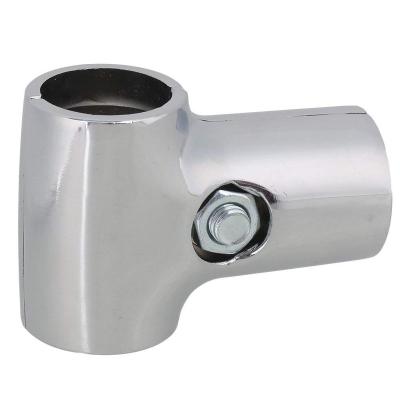 China Composite Tube Tee Connector 25mm Display Fittings Silver Aluminum Scaffold Pipe Clamp Support Machinery Drying Support Pipe Fitting for sale