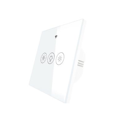 China WIFI Remote Control Glass Dimmer EU App Panel Smart Wall Switch Works With Alexa Smart Speaker WS-EU-C for sale