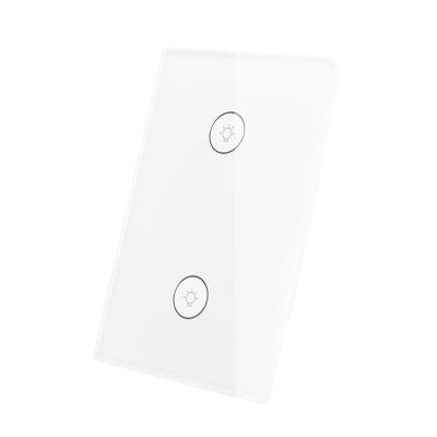 China US 2 Panel ABS Glass Panel Wifi Wall Fireproof Smart Switch Touch Remote Control No Hub Required For Smart Living for sale