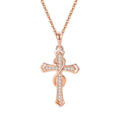 China CLASSIC 925 Sterling Silver Cross Number 8 Diamond Micro Inlaid Fashion Pendant Jewelry for sale