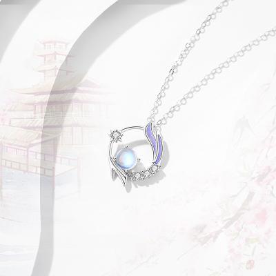 China FASHIONABLE 925 Sterling Silver Pendant Necklace Colorful Chandelier Temperament Pendant for sale