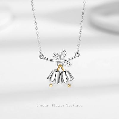 China 925 Sterling Silver Fashionable Lily of the Valley Necklace Temperament Pendant Necklaces For Women for sale