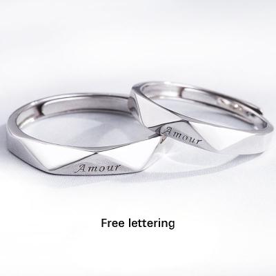 China Resizable Adjustable Ring 925 Silver Couples Ring Love Affair Wedding Rings Valentine's Day Gift for sale