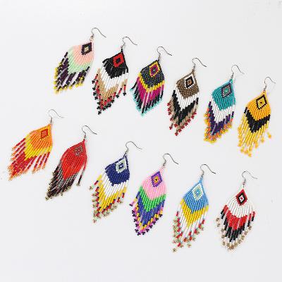 China BOHIME the latest fashion long tassel earrings Bohemian ethnic style handmade accessories for sale