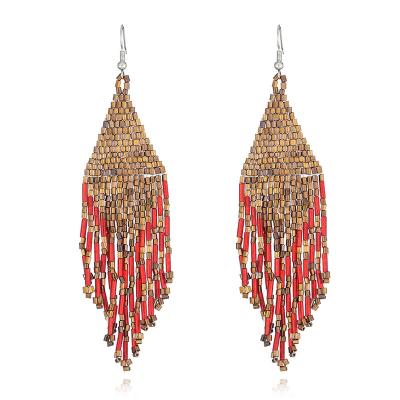 China Handmade BOHEMIA European and American Bohemian original design earrings tassel personality ear accessories for sale