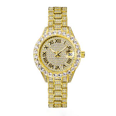 China Automatic Date Fashion Diamond Waterproof Calendar Luminous Quartz Watch Women for sale