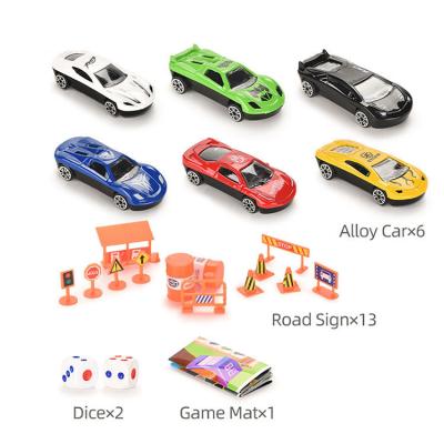 China Toy Wholesale Diecast Toys Two-in-One Design Police Car Model and Board Game Chess Combine Acousto-Optic Police Car Toy Diecast Toy 24 PCS/CTN for sale