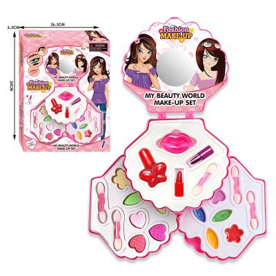 China Mini Hot Selling Shell Children's Painting Beauty Box Kids Makeup Kit Cosmetic Toys for sale