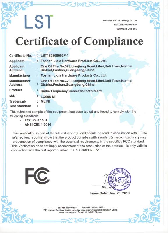 FCC - Foshan Liqia Hardware Products Co., Ltd.