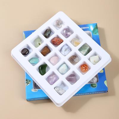 China Global 20pcs Crystal Rocks And Raw Specimens For Beginners Kids Assorted Collection Tumbled Stones Ore Crystal Gift Box for sale