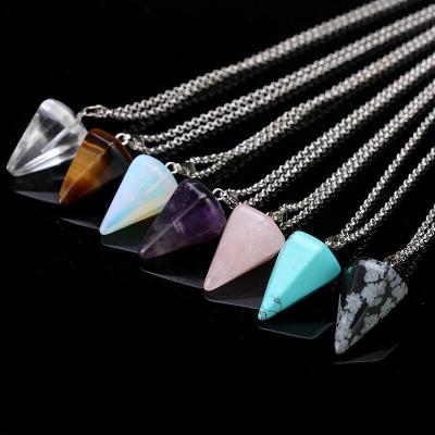 China China Pendulum Chakra Healing Crystal Point Pendant for Women Men Hexagonal Stone Pendulum for Divination Witchcraft Supplies for sale