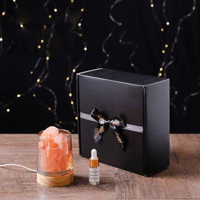 China Aromatherapy Global Himalayan Salt Diffuser Crystal Aroma Lamp Essential Oil Healing Base USB Night Light Bedroom Decor for sale