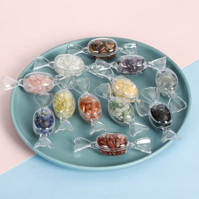 China Global 7 Chakra Chip Stones Crystal Candy Shape Tumbled Gravel Nature Healing Loose Crystals Open Special Custom Gift for sale