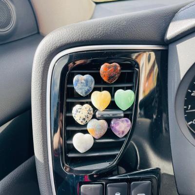 China Crystal Heart Air Vent Interior Decor Car Styling Love Quartz Clips Air Fresheners Diffuser Clip Charm Overall Cute Car Decoration for sale