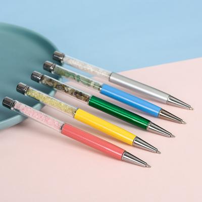 China Crystal Stone Pen Study Gift For Boys Gravel Diamond Pen Global Glitter Crystal Ballpoint Pen Chips Stone Bling and Girls for sale