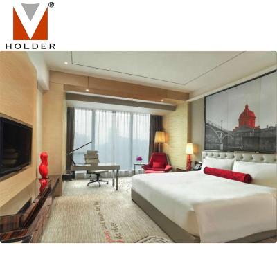 China HT-284 Modern 5 Star Luxury Hotel Bedroom Furniture White Bed Sets Wooden Bedroom Hotel Furniture for sale