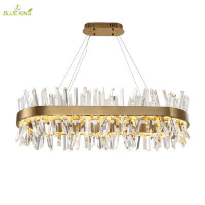 China Post-modern living room bedroom lamp hotel villa business interior a rectangular modern K9 crystal chandelier for classic high ceilings for sale