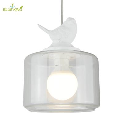 China Modern Simple Modern Italian Design Low Ceiling Lamp Holder Resin Bird Glass Pendant Lighting Light Covers Ceilings Lamp for sale