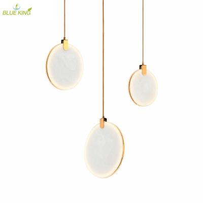 China Contemporary Brand New Marble Glass Modern Restaurant Round Chandelier Luxury Round Pendant Lamp Moon Led Ceiling Pendant Lamp for sale