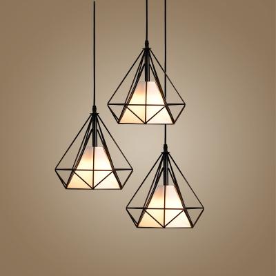 China Scandinavian antique black metal multi pendant light , E27 edison dinner light led pendant lights for sale