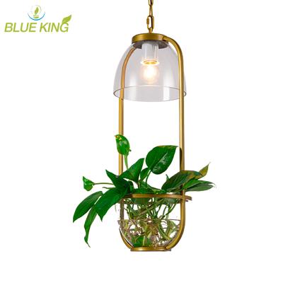 China Modern Simple Creative Ceiling Chandelier Staircase Balcony Corridor Green Plant Flowerpot Pendant Light Led Small Office Hanging Lamp for sale