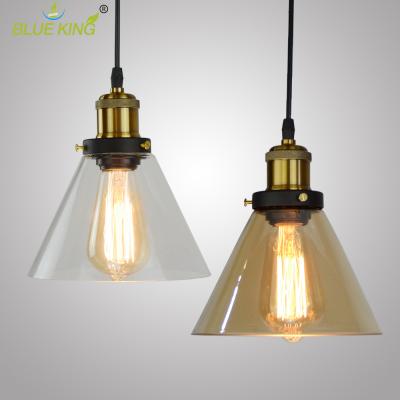 China Modern Industrial Bronze Pendant Lamp Light Clear Glass Ceiling Island Kitchen Base Hanging Lights for sale