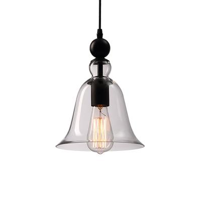 China Modern Contemporary Glass Bowl Crystal Shade Bell Pendant Lamp for Restaurant for sale